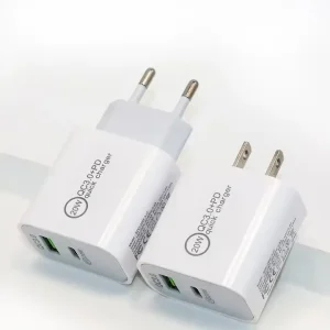 Dual Port 20W Charger Power Adapter PD 20W USB-C Fast Charging Wall Charger Cord Cable