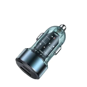 Dual-Port Car Charger PD100W 30W Transparent Car Adapter QC4.0 for Phone