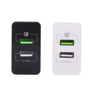 Dual-Port USB Fast Charging Mobile Phone Charger QC3.0 18W