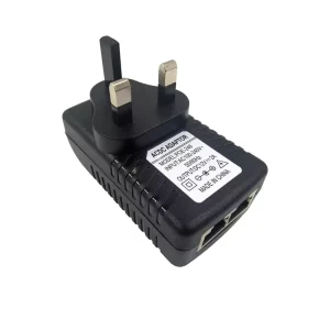 Dual RJ45 POE Adapter CCTV Power Supply UK Wall Type 12V 2A 24W 24V 1A AC to DC Switching Power Adapter for IP Camera