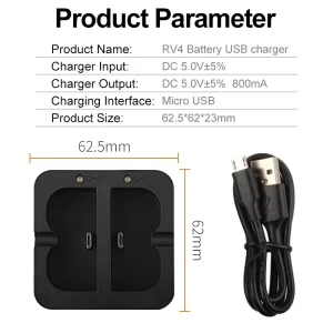 Dual Slot V4 RV4 Fast Charging LED Illumination Battery Charger for Ring Video Doorbell Spotlight Stick Floodlight Cam Pro