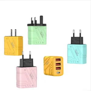 Dual USB-C Adapter Type-C Charger USB Phone Charger US EU UK Plugs DC Output