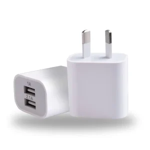 Dual USB Wall Charger Cube 5V 2.1A 2 Port AU Plug Adapter SAA Certified Charging Block for Cell Phone Pad