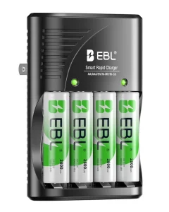 EBL Folding Plug Wall Recharge Battery Smart Multifunction Fast USB AA AAA 9V NIMH NICD Portable Chargers with Batteries