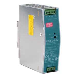 EDR-75-12 75W 90-264V Input 12-48V Output 6.3A DIN Rail DC Power Supply with Active PFC for Industrial Equipment