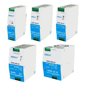EDR Series Din-Rail SMPS 75W-480W 12V 24V 36V 48V AC DC Customisable Industrial Switching Power Supply