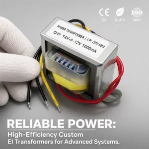 EI Type Power Transformer 220V 50Hz to 12V-0-12V 1000mA 1A Pure Copper Winding Linear Transformer for Audio Amplifier
