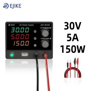 EJIKE 30V 5A 150W Adjustable DC Power Supply LED Display Voltage Regulator Quick Charging for Phone Repair Laboratory Use