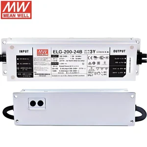 ELG-200-24B-3Y 200W 12VDC IP67 Waterproof Constant-Power LED Driver with 3-in-1 Dimming, 92% Efficiency
