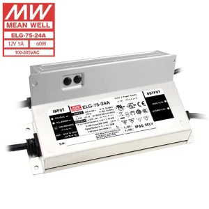 ELG-75-24A 75W 24V IP65 Waterproof Single-Output Constant-Power LED Driver, 92% Efficiency