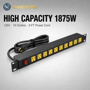 ETL Certificate USA Type PDU 8 Ways 10A Sockets for 19″ Server Cabinet Power Distribution Unit High Capacity