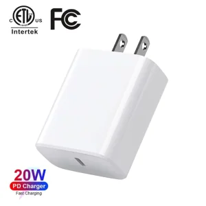 ETL FCC Certified 20W USB-C PD Fast Charger Power Adapter, US Plug