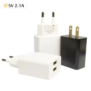 EU 5V 2A Dual USB Travel Power Adapter