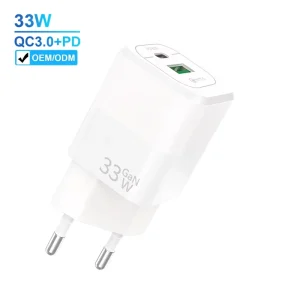 EU PD 33W GaN USB A Type C Charger Fast Charging Travel Adapter Charger Quick Travel Wall Charger for Phone