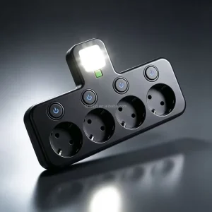 EU Plug Adapter 4 Way Multi Socket Converter with Individual On Off Switch 2500W High Power Schuko Socket Extender