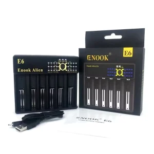 EU Stock Enook 6 Slot LCD Display USB Battery Charger DC5V 2A AAA AA Rechargeable Lithium Ion Battery Chargers PL DE Warehouse