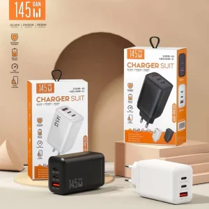 EU/US Plug 145W 3 Ports USB-C Fast Charging USB Type C Mobile Phone Quick Charge Power Adapter PD Wall Charger
