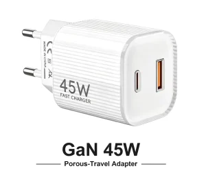 EU US Plug 45W Dynamic Power Adapter USB C PD 3.0 Charger