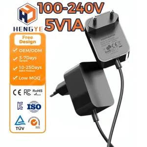 EU US UK AU Plug 5V 1A AC DC Switching Wall Charger Power Adapter CE Certified