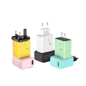 EU/US/UK Plug 120W 4-Port USB Type-C QC3.0 Wall Charger and Travel Adapter