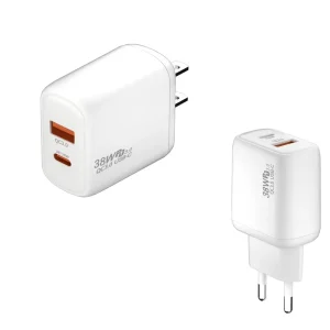 EU US UK USB-C Wall Charger 38W QC3.0 PD 20W Travel Adapter for iPhone 15 16 Pro Max Plus