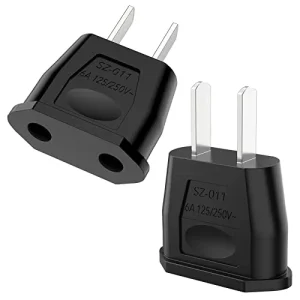 EU to US Travel Plug Adapter 6A 125 250V Wall Power Adaptor for USA Canada Japan Philippines Overseas Travel