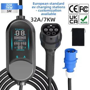 EV Charging Gun European Standard Type 2 7 KW 16A AC 220V Portable On-board Charger For New-energy Vehicles China