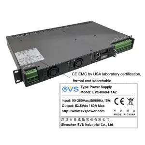 EVSPOWER EVS4860-H1A2 1U Height Telecom Power System AC/DC 80-300VAC 48V/54V 60A Single Output 3200W 50Hz Hot Swap Rectifier
