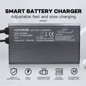 Electric Smart Lithium Ion Battery Charger 88.2V 58.8V 100.8V for Connector for Ebike Scooter OTP Protection 36 Months