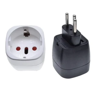 European Brazil Travel Adapter EU Schuko Plug Socket Type-F/N 2-Pins/3-Pins 4.8mm 10A Rated Connector 1 Outlet CE RoHS