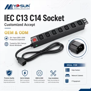 European Data Center Server Cabinet IEC C13 C14 Rack Mount PDU EU Standard Power Distribution Unit