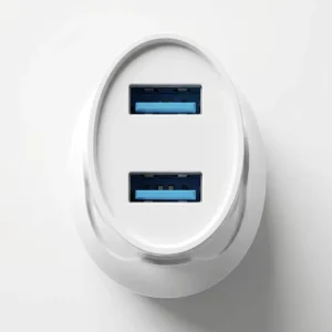 European Standard Wall Charger Socket Dual USB-A Ports DC Output 5V 2.4A CE RoHS Compliant for Laptop and Mobile Phone PC Material