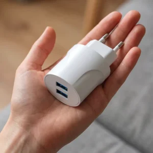 European Standard Wall Socket with Dual USB-A Charging Ports, 5V 2.4A Max, CE RoHS