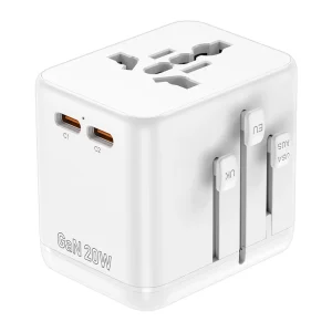 F01-PQ20W GAN International Plug Adaptor Fast Charging Worldwide Power Charger Universal Travel Adapter for EU UK AU US