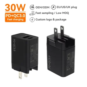 FCC Verified Interchangeable Plug 30W PD Charger Universal Travel Type-C Adapter for Phone