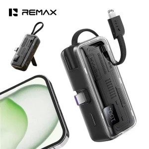 FP 108 USB C Connector Fast Charging Battery Pack Mini Portable Charger with Built in Cable 22.5W Power Bank for Travel