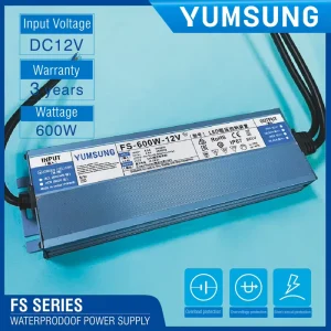 FS-600W-12 AC-DC 600W to Dc 12V Waterproof Power Supply Single Output Enclosed 12V