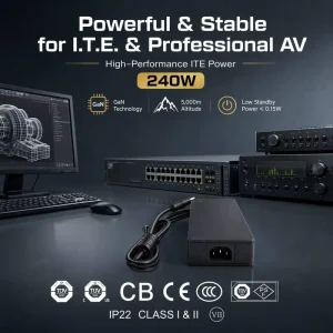 Factory 100W 215W 215W 240W AC DC Medical ITE Adaptors 12v 15v 18v 20v 24v 48v 50v 1.75a 2a 5 Amp 18a Switching Power Supply