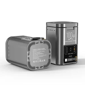 Factory 100W Desktop Charging Station with USB 3.0 Hub and HDMI, 25W Wireless Charging, 5W Earbuds Charger, Retractable USB-C 65W, CE/FCC/RoHS/PSE/UKCA