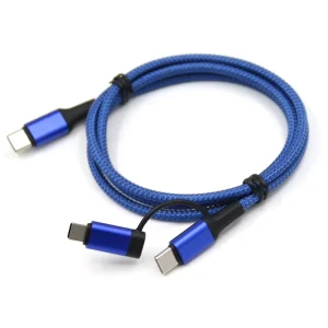 Factory 2 in 1 PD60W Fast Charging Multi USB Charger with Type C 3A Nylon Cable for Business Gifts