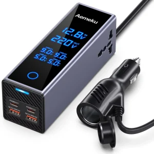 Factory 200W 300W Power Inverter DC 12V 24V to AC 220V Car Cigarette Lighter Inverter PD Function Display