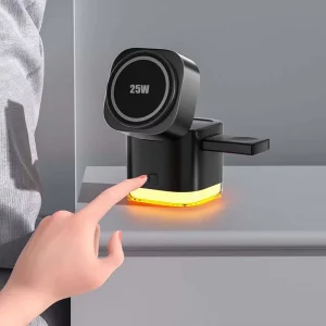 Factory 25W 5in1 Magnetic Wireless Charger with Night Light for Phone, Watch, Earphone