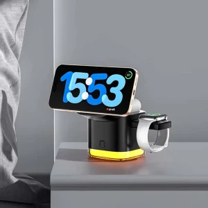 Factory C53 25W Fast Charging Station 5in1 Folding Wireless Charger with Light for Phone, Watch, Earbud