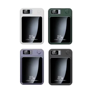 Factory Custom Logo Mini Slim Ultra Thin Portable OEM Wireless Charging 15W Magnetic ABS Type C Power Bank