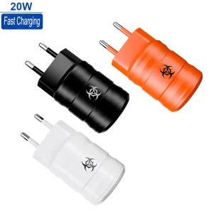 Factory Direct Custom Logo 20W GaN USB-C Dual Port A+C PD Fast Charging Adapter for Laptop & Camera