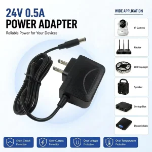 Factory Direct DC 24V 0.5A Switching Power Adapter 100-240V US Plug Wall-mounted 12W 24V 0.5A Power Supply for Electronic Scale