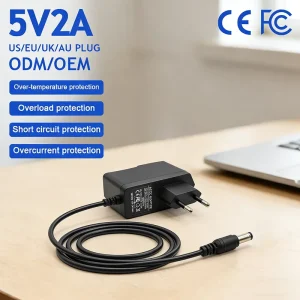 Factory Manufactured 5V 2A Power Adapter 5V 2000mA AC DC Power Supply 10W Switching Power Adapter for LED Lights