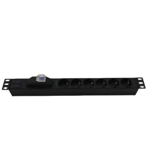 Factory Price Network 19″ 1U 6 Ways German Standard PVC with 1P Circuit Breaker PDU Horizontal Install Power Distribution Unit