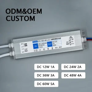 Factory Supplier Ac100 240V Uont 12V 2A 3A 4A 5A Waterproof IP55 LED Driver Transformer Lighting Driver Switching Power Supply
