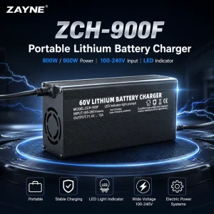 Factory Supply 67.2V 12A Lithium Battery Charger for 60V Electric Bike and Scooter Battery Pack